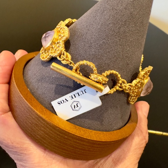 NWT Authentic Luxury Julie Vos Flower Station Iridescent Rose Statement Bracelet - Picture 12 of 17